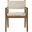 Avon Vegan Leather Dining Arm Chair In Beige and Stained Walnut