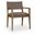 Avon Vegan Leather Dining Arm Chair In Brown and Stained Walnut