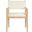 Avon Vegan Leather Dining Arm Chair In Cream and Stained Natural