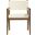 Avon Vegan Leather Dining Arm Chair In Cream and Stained Walnut