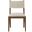 Avon Vegan Leather Dining Side Chair Set of 2 In Beige and Stained Walnut