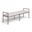 Axis Linen Textured Fabric Upholstered Bench In Beige