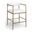 Axis Linen Textured Fabric Upholstered Counter Stool Set of 2 In Cream