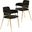 Axis Modern Gold Dining Chair Set of 2 In Black