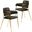 Axis Modern Gold Dining Chair Set of 2 In Charcoal