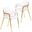 Axis Modern Gold Dining Chair Set of 2 In White