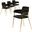 Axis Modern Gold Dining Chair Set of 4 In Black