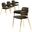 Axis Modern Gold Dining Chair Set of 4 In Charcoal