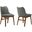 Azalea Charcoal Fabric and Walnut Wood Dining Side Chair Set of 2
