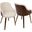 Bacci Mid-Century Modern Dining/ Accent Chair In Walnut Wood And Cream Fabric