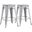 Backless 24 Inch Bar Stools Set of 2 In Distressed White