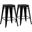 Backless 24 Inch Bar Stools Set of 2 In Matte Black