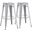 Backless 30 Inch Bar Stools Set of 2 In Distressed White