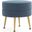 Bailey Ottoman In Blue with Gold Feet