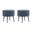 Bailey Ottoman Set of 2 In Blue with Black Feet