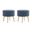Bailey Ottoman Set of 2 In Blue with Gold Feet