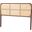 Bali And Pari Lainer Dark Brown Finished Bayur Wood And Natural Rattan Queen Headboard