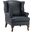 Baptist Genuine Leather Armchair In Navy