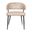Barbara Genuine Leather Side Chair In Stone