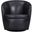Barolo Leather Swivel Club Chair In Vintage Onyx