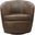 Barolo Swivel Club Chair In Brown