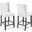 Baron White Counter Stool Faux Leather Set of 2