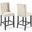 Baronet Counter Bar Stool Upholstered Fabric Set of 2 In Beige