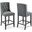 Baronet Counter Bar Stool Upholstered Fabric Set of 2 In Gray