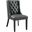 Baronet Gray Button Tufted Vegan Leather Dining Chair