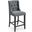 Baronet Gray Tufted Button Upholstered Fabric Counter Stool