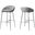 Barstool Set Of 2 Grey Fabric Chrome Base Bar Height
