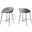Barstool Set Of 2 Grey Fabric Chrome Counter Height