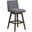 Basila Swivel Bar Stool In Gray Oak Wood Finish with Gray Fabric