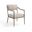 Bastille Chenille Fabric Upholstered Dining Arm Chair Set of 2 In Beige