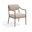 Bastille Chenille Fabric Upholstered Dining Arm Chair Set of 2 In Beige