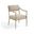 Bastille Chenille Fabric Upholstered Dining Arm Chair Set of 2 In Beige