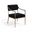 Bastille Chenille Fabric Upholstered Dining Arm Chair Set of 2 In Black