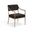 Bastille Chenille Fabric Upholstered Dining Arm Chair Set of 2 In Brown