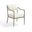 Bastille Chenille Fabric Upholstered Dining Arm Chair Set of 2 In Cream