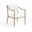Bastille Chenille Fabric Upholstered Dining Arm Chair Set of 2 In Cream