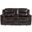 Bastrop Brown Leather Reclining Console Loveseat