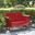 Bates Retro Outdoor Loveseat Glider In Bright Red Gloss
