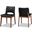 Baxton Studio Afton Mid-Century Modern Black Faux Leather Upholstered And Walnut Brown Finished Wood 2-Piece Dining Chair Set