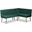 Baxton Studio Alvis Mid-Century Modern Emerald Green Velvet Upholstered And Walnut Brown Finished Wood 2-Piece Dining Nook Banquette Set
