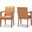 Baxton Studio Andrea Mid Century Modern Tan Faux Leather Upholstered And Walnut Brown Finished Wood 2 Piece Armchair Set