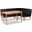 Baxton Studio Arvid Mid-Century Modern Dark Brown Faux Leather Upholstered 3-Piece Wood Dining Nook Set