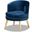 Baxton Studio Baptiste Glam and Luxe Navy Blue Velvet Fabric Upholstered and Gold Finished Wood Accent Chair