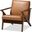 Baxton Studio Bianca Mid Century Modern Walnut Brown Finished Wood And Tan Faux Leather Effect Lounge Chair