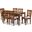 Baxton Studio Caron Modern And Contemporary Grey Fabric Upholstered And Walnut Brown Finished Wood 7 Piece Dining Set