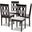 Baxton Studio Cherese Modern And Contemporary Grey Fabric Upholstered Espresso Brown Finished Wood Dining Chair Set Of 4